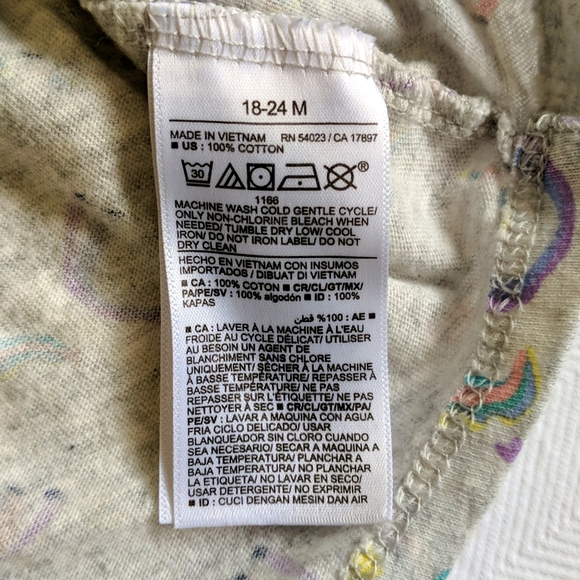 old navy unicorn print cotton t-shirt 18-24 months baby girl - Picture 5 of 6